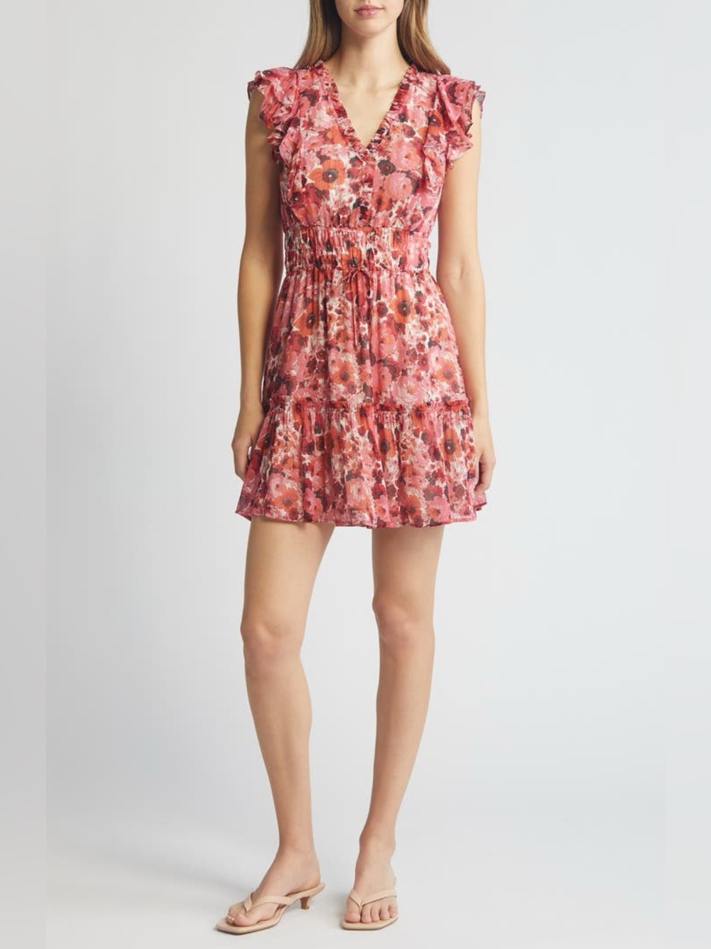 PAIGE Muriel Floral Print Silk Minidress Size 6 - Picture 4 of 8